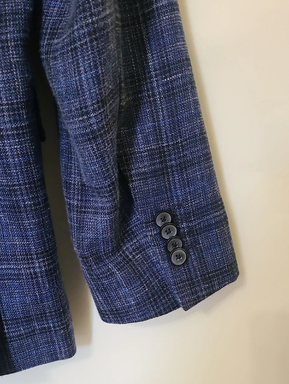 Joseph Abboud Blue Plaid Blazer 2-Button Wool/Linen/Silk Men's Blazer - 38R